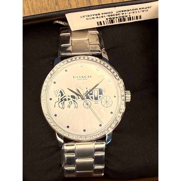 Coach Rose Gold Crystal Bezel Watch | New With Box | Luxury Gift - Picture 5 of 5